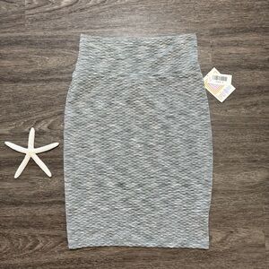 NWT Lularoe Heather Gray Textured Pencil Skirt, Size Small